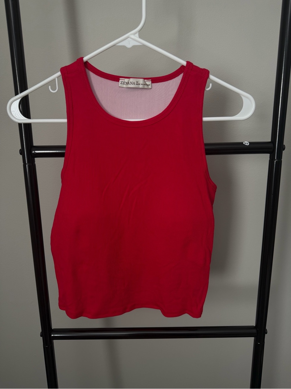 Zenana Outfitters Red Slinky Ribbed Racerback Tank
